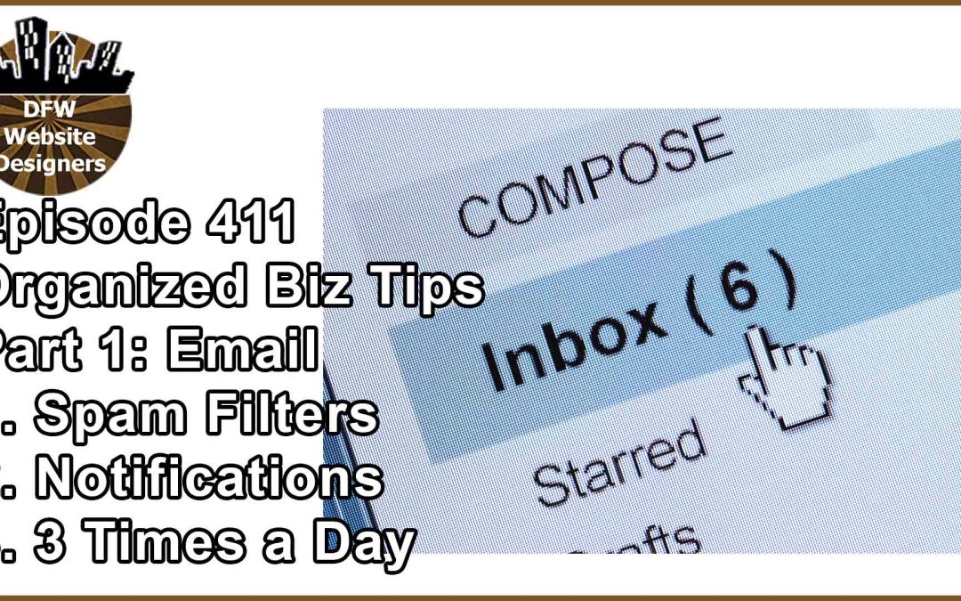 Episode 411 Organized Biz Tips Pt1 Email: Spam, Notifications, Times